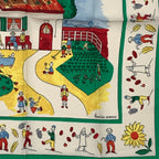 Hermes RE Tour A la Terre Return Silk 100% Scarf Green