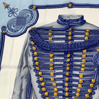 Hermes Carre 90 Brandebourgs Scarf Silk Blue