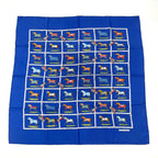 Hermes Silk 48 Horses In The Paddock Scarf Blue