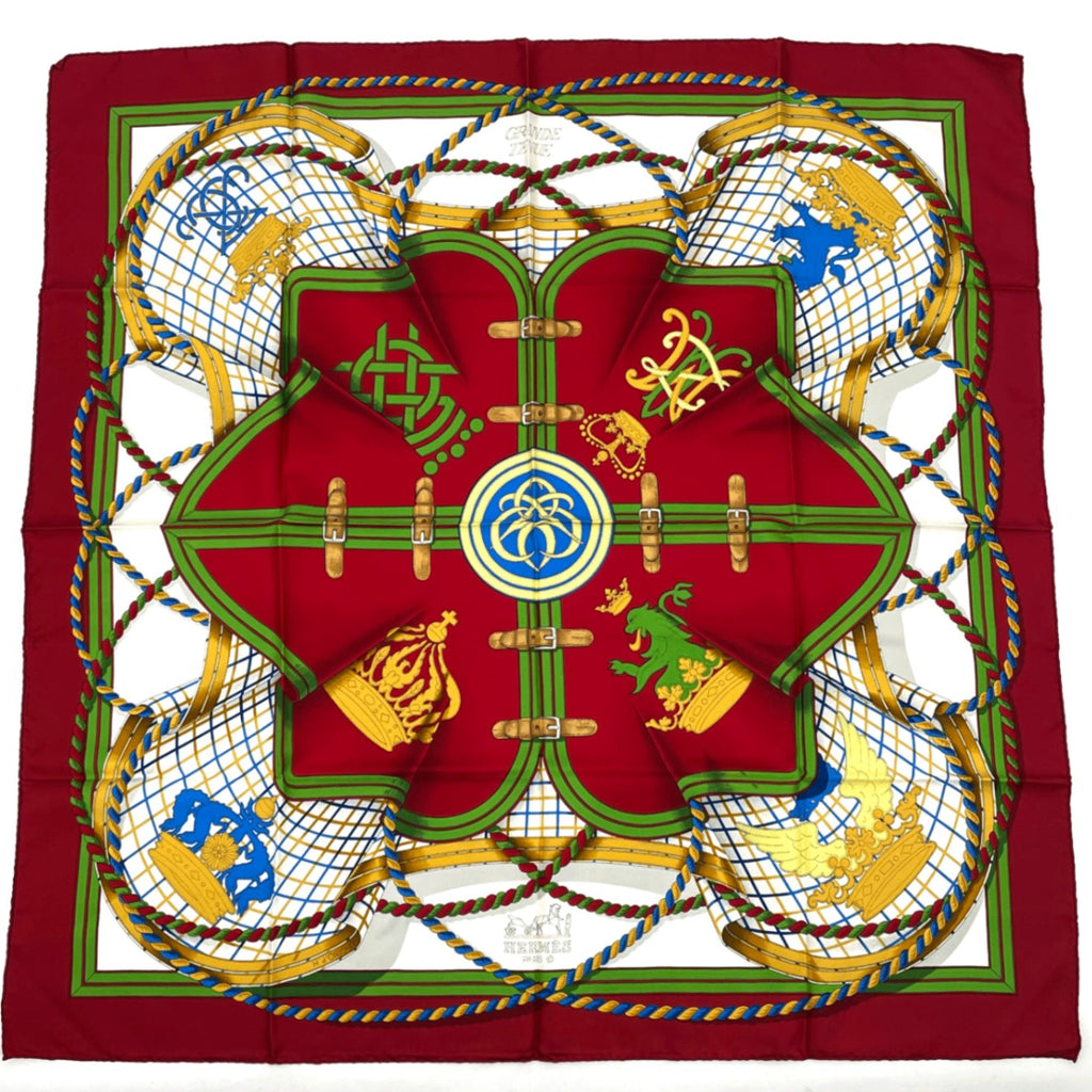 Hermes Carre 90 Grande Tenue Horse Formal Wear Multicolor Scarf