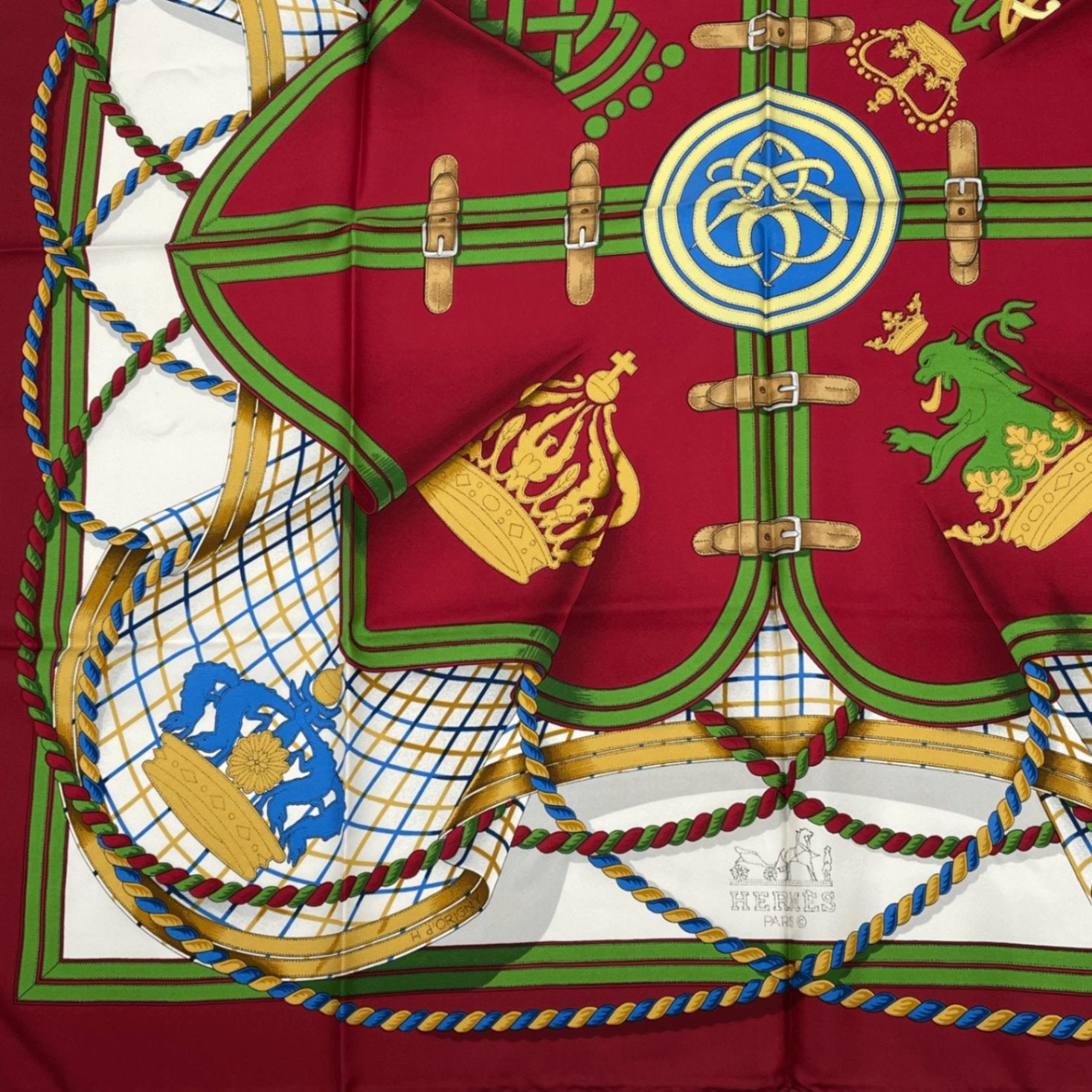 Hermes Carre 90 Grande Tenue Horse Formal Wear Multicolor Scarf
