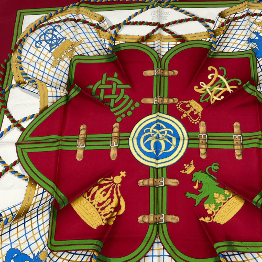 Hermes Carre 90 Grande Tenue Horse Formal Wear Multicolor Scarf