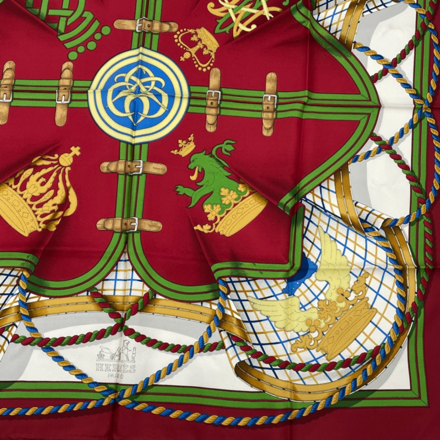 Hermes Carre 90 Grande Tenue Horse Formal Wear Multicolor Scarf