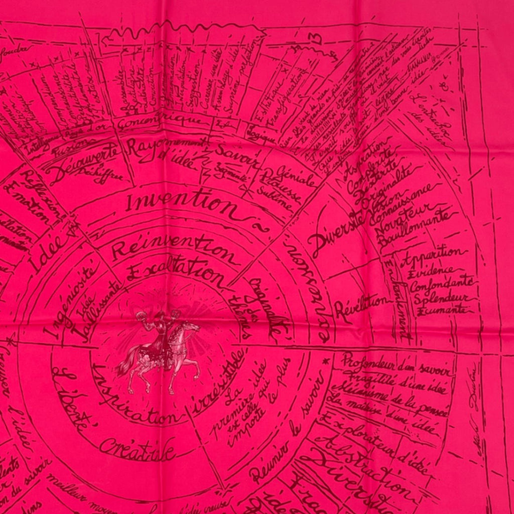 Hermes Carre 90 Birth Of Dare Silk Scarf Pink