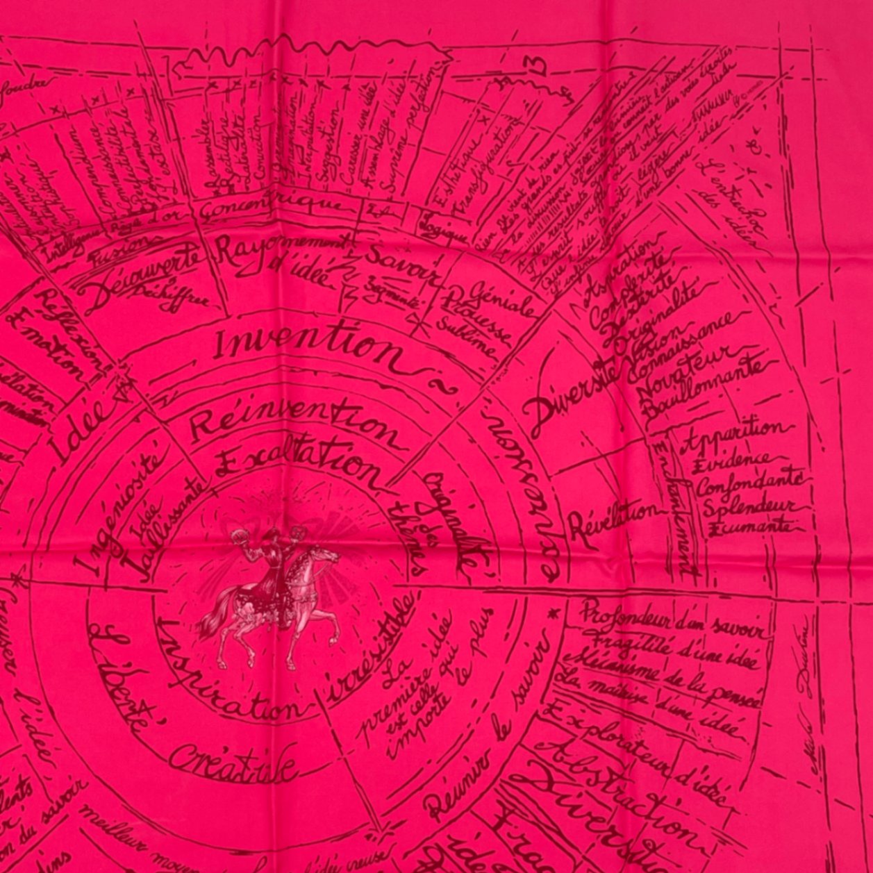 Hermes Carre 90 Birth Of Dare Silk Scarf Pink
