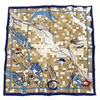 Hermes Dajarlecant Flight Handkerchief Scarf Silk 100% Multicolor