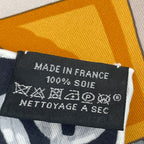 Hermes Scarf Carre 90 Silk Grand Manege Detail Black Orange