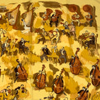 Hermes Carre 90 Concerto Yellow Silk 100% Scarf