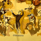 Hermes Carre 90 Concerto Yellow Silk 100% Scarf