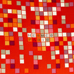 Hermes Scarf Carre 90 Silk Mosaic 24 Horse Pattern Orange Multicolor