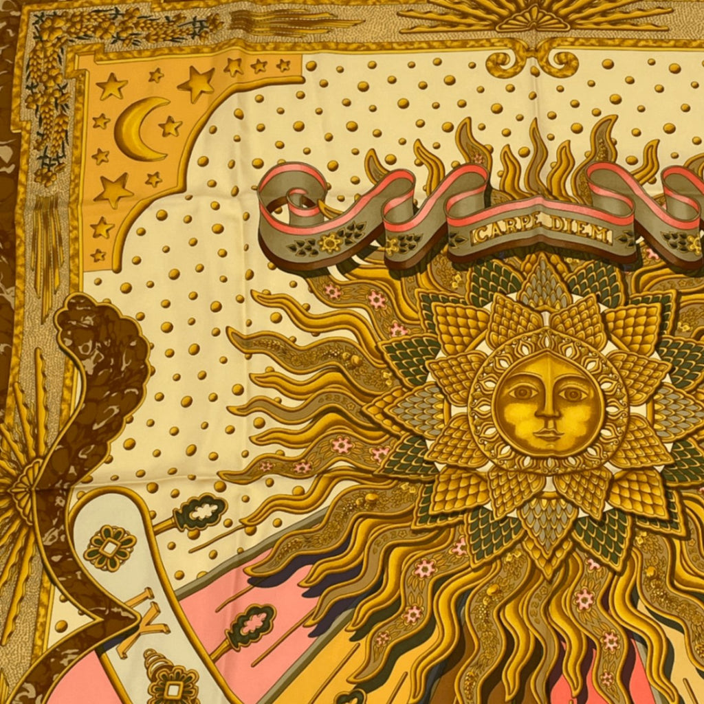 Hermes Scarf Carre 90 Silk Carpe Diem Enjoy Today Seize The Day Sun Constellatio