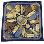 Hermes Scarf Carre 90 Royal Treasures Of Benin Blue