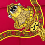 Hermes Carre 90 In Salzburg Red Scarf Silk