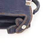 Fendi Peekaboo Icy Small Denim 2-Way Handbag Navy