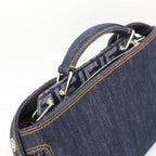 Fendi Peekaboo Icy Small Denim 2-Way Handbag Navy