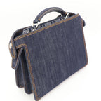 Fendi Peekaboo Icy Small Denim 2-Way Handbag Navy