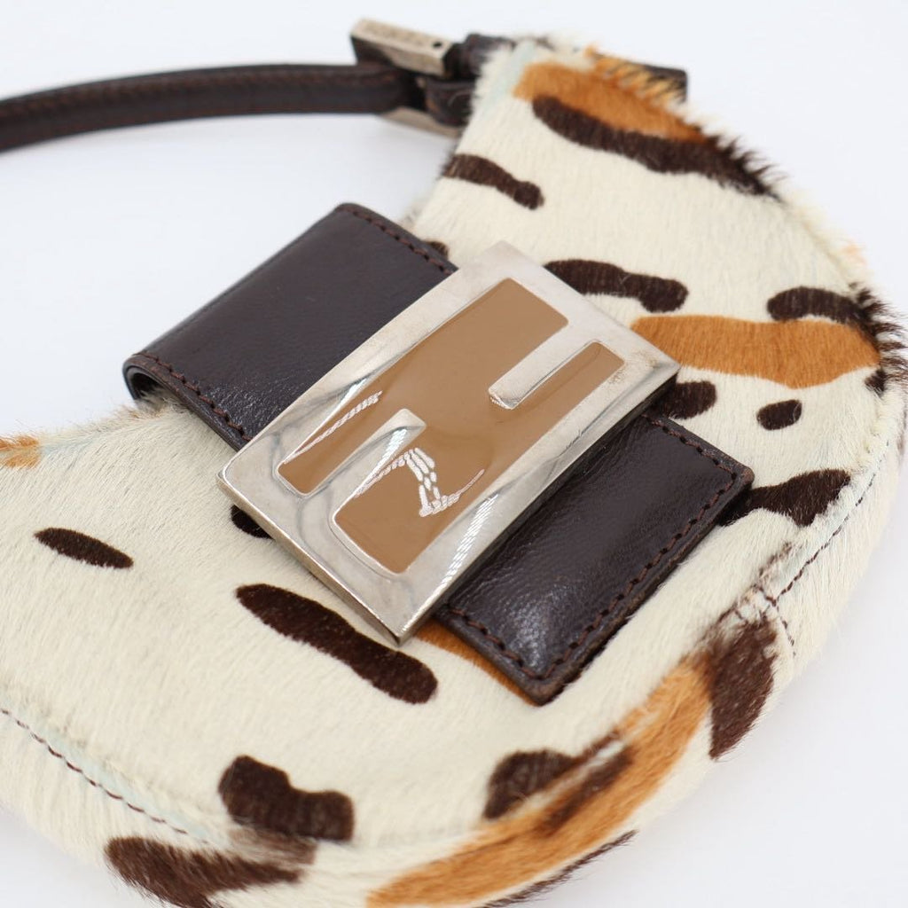 Fendi Mini Croissant Brown Leopard Handbag