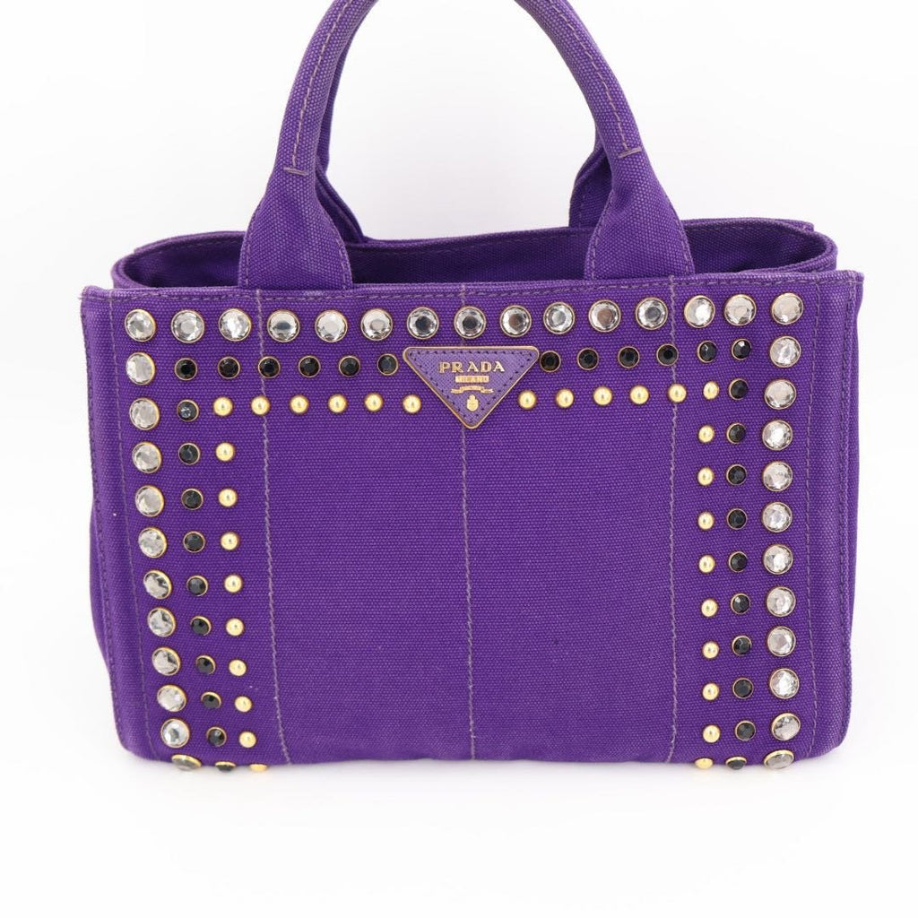 Prada Canapa 2-Way Handbag With Bijou