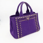 Prada Canapa 2-Way Handbag With Bijou