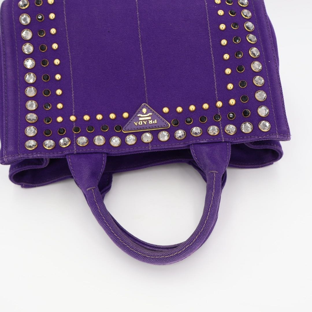 Prada Canapa 2-Way Handbag With Bijou