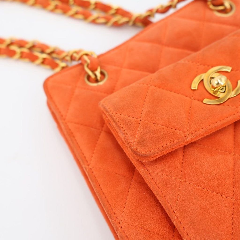 Chanel Vintage CC Logo Quilted Chain Shoulder Handbag Purse