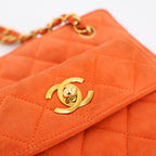 Chanel Vintage CC Logo Quilted Chain Shoulder Handbag Purse
