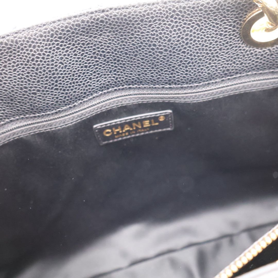 Chanel Quilted Grand Shopping Tote Bag GST Leather Black