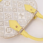 Louis Vuitton Shoulder Bag Since Alma BB Canvas Leather Light Gray Yellow