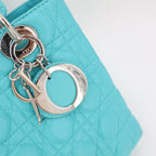 Dior Lady Dior Cannage Leather 2-Way Handbag Blue