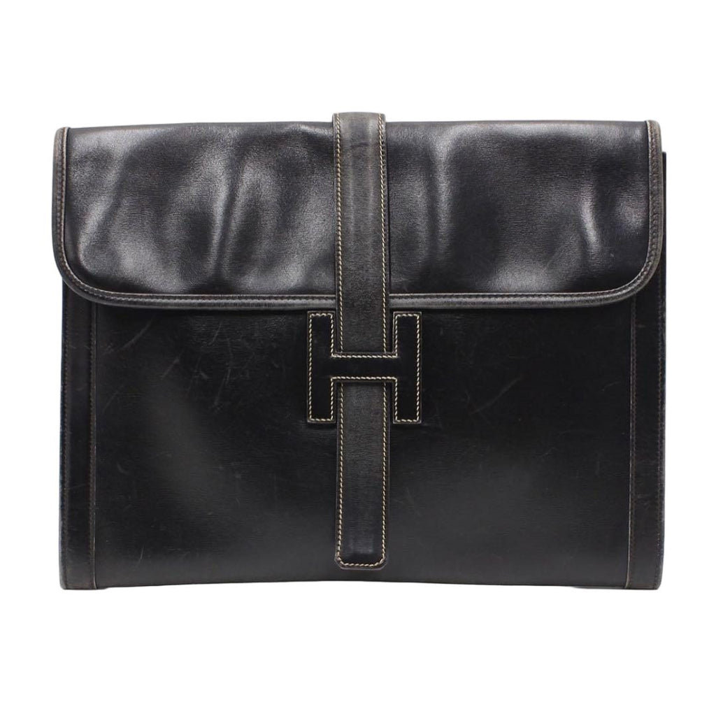 Hermes Gigier GM Box Calf Clutch