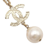 Chanel Necklace CC Logo Gold Metal Costume Pearl — view 4