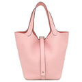 Hermes Handbag Picotin Lock 18 PM Taurillon Clemence Rose Sakura Silver Pink