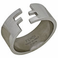 Fendi Ffring Zucca Logo Ring Metal Silver