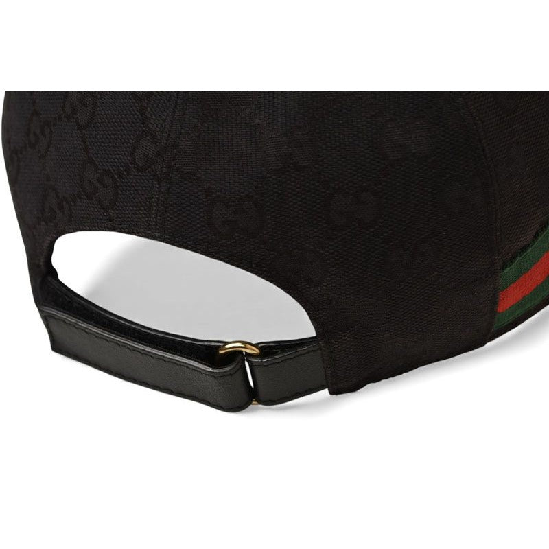 Gucci Baseball Cap Hat GG Black Red Green Kqwbg 1060 Size M 59 cm — view 6
