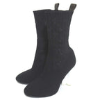 Louis Vuitton Silhouette Line Knit Ankle Boots Short Size 34
