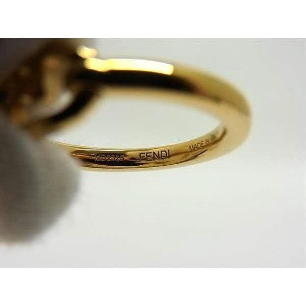 Fendi Ring O-Rock Gold Metal FF Logo