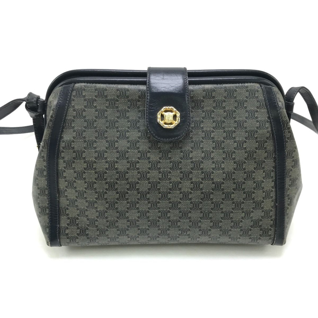 Celine Shoulder Bag Macadam Pattern Navy — view 2