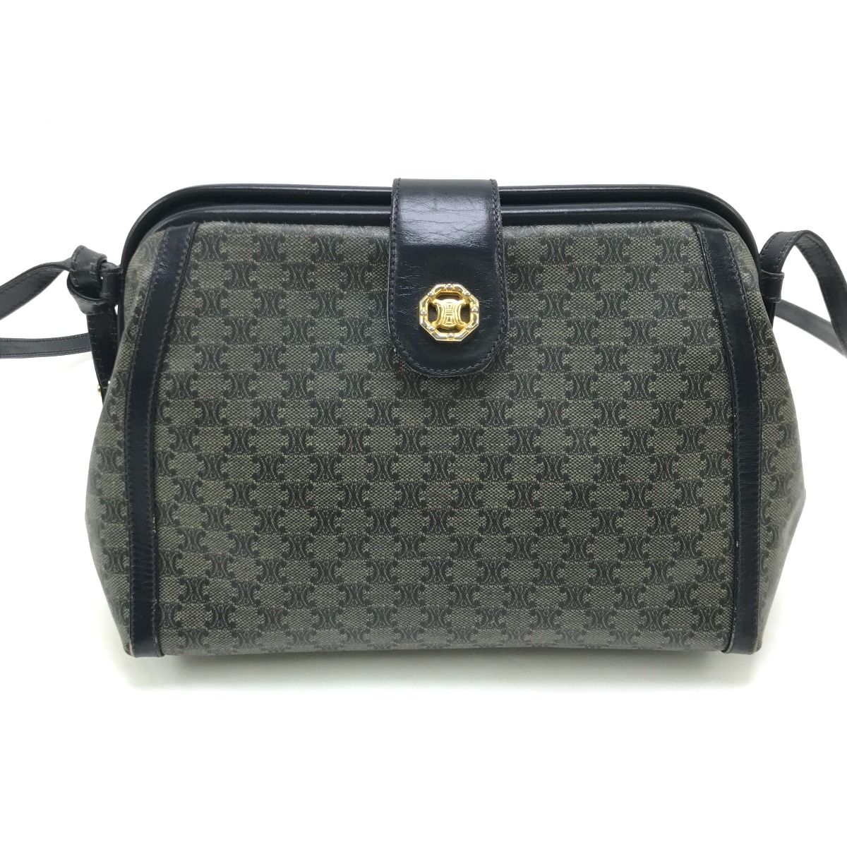 Celine Shoulder Bag Macadam Pattern Navy — view 2