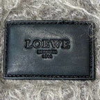 Loewe Scarf Gray Mohair Wool Leather — view 5