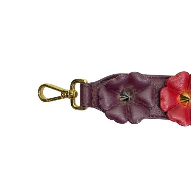 Fendi Strap You Shoulder Small Flower Motif Studded Leather Purple — view 4