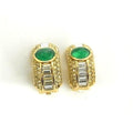 Christian Dior Accessories Earrings Goldish & Greenish Metal Rhinestones