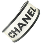 Chanel Logo Rubber Black White Bracelet Silver