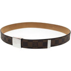 Louis Vuitton Damier Ceinture Carre Belt Brown Silver