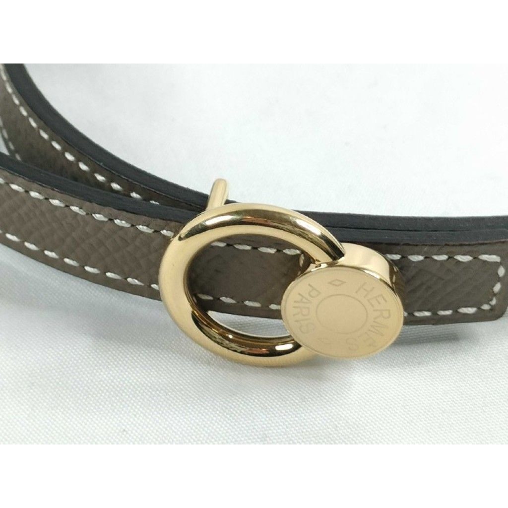 Hermes Belt Series Mini Etoupe Black Leather Reversible Gold — view 3