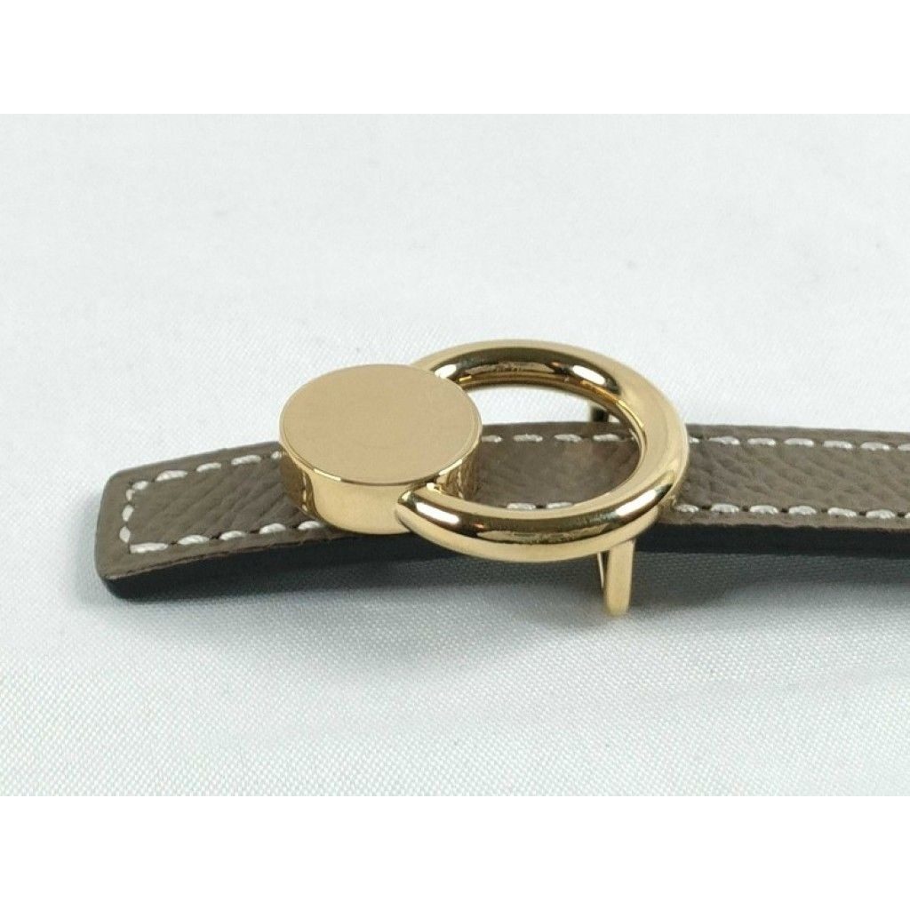 Hermes Belt Series Mini Etoupe Black Leather Reversible Gold — view 8
