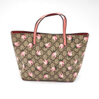 Gucci Flower Tote Bag Floral Pattern Rose Beige Pink — view 2