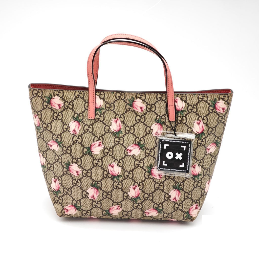 Gucci Flower Tote Bag Floral Pattern Rose Beige Pink — view 3