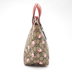 Gucci Flower Tote Bag Floral Pattern Rose Beige Pink — view 4