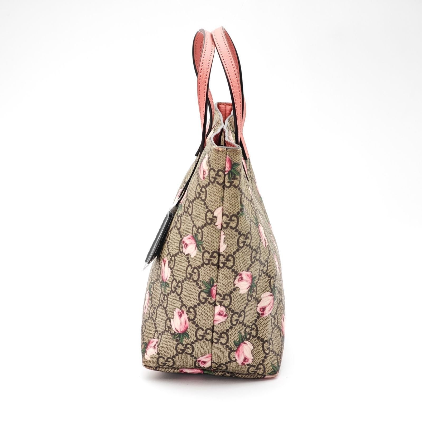 Gucci Flower Tote Bag Floral Pattern Rose Beige Pink — view 5