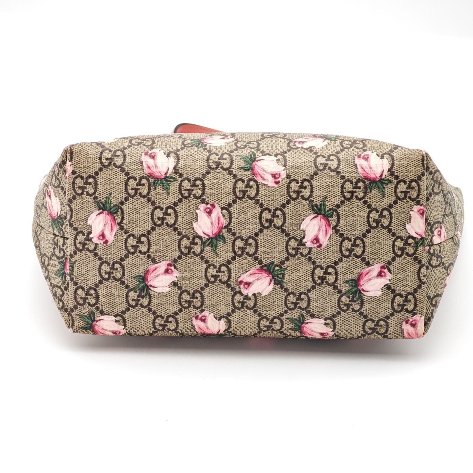 Gucci Flower Tote Bag Floral Pattern Rose Beige Pink — view 6